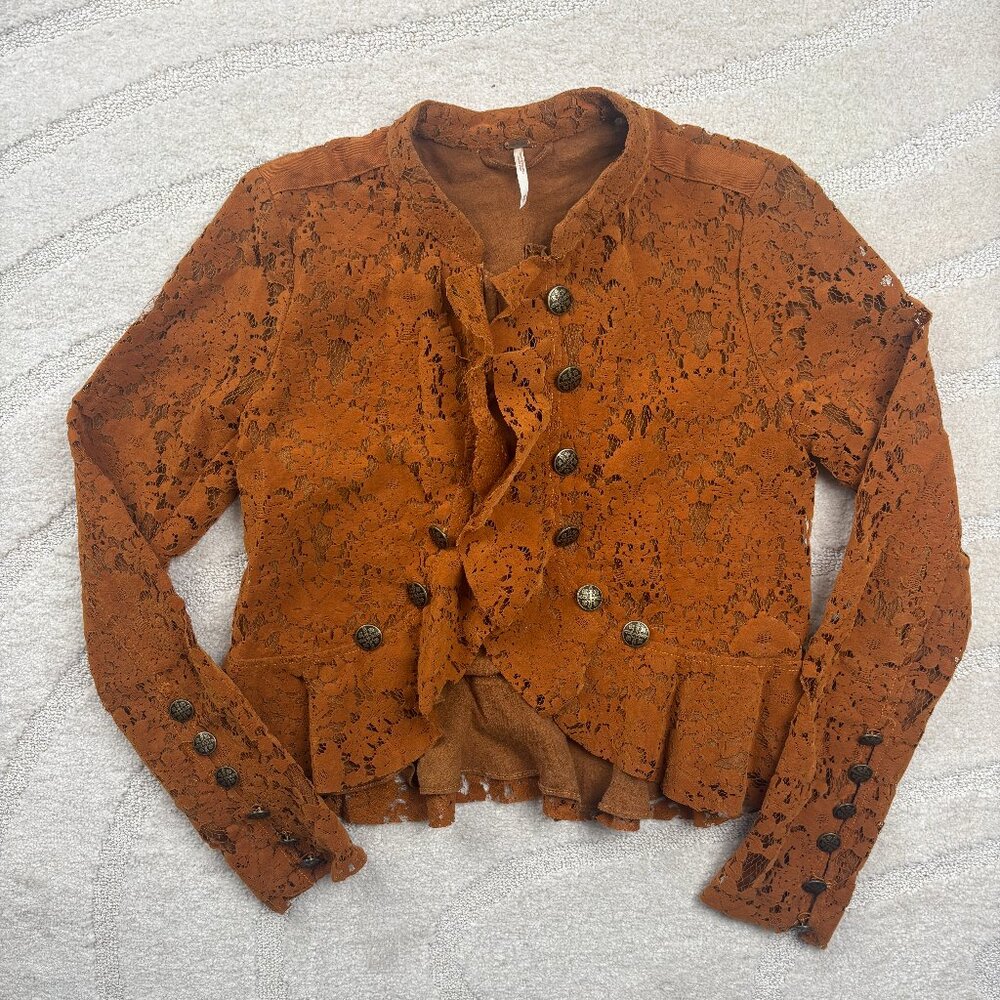 Free People Lace Military Style Jacket